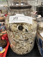 Large Glass Canister of Vintage Buttons