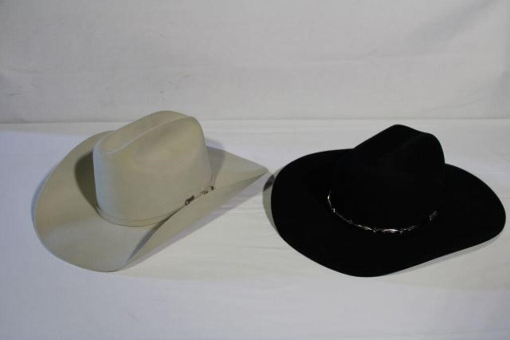 (4) Assort. Cowboy Hats; (1) Silver Size 7-1/4,
