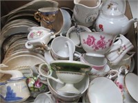 BOX LOT FULL OF TEA CUPS AND SAUCERS