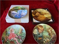 (4) Hand painted collectors plates.