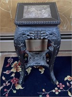 Ornate Oriental Marble Top Stand