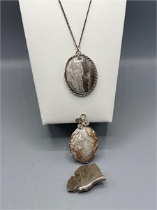 Sterling & stone pendant and more