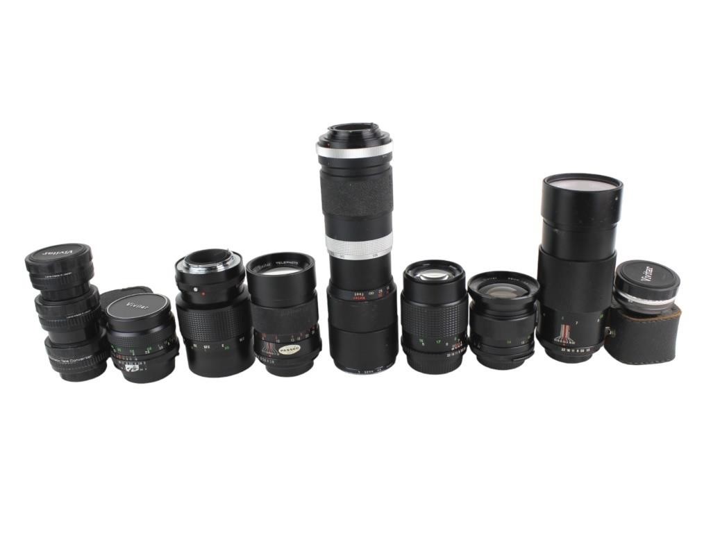 11 VIVITAR PHOTOGRAPHIC LENSES & ACCESSORIES