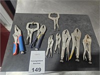 Various Sized Locking Pliers