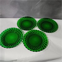 4 green bubble plates