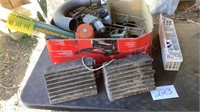 Heavy duty wheel chock. Wiper blades, light,