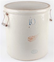 Antique 10 Gallon Red Wing Stoneware Crock