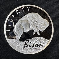 28 gram Fine Silver Round - Bison