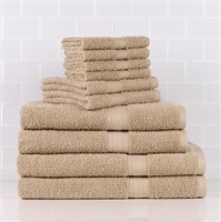 SR1227  10-Piece Bath Towel Set, Tan