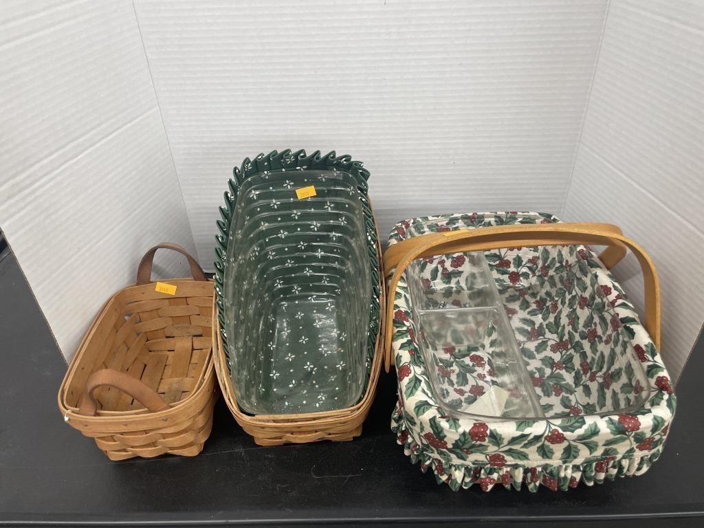 3 longaberger baskets