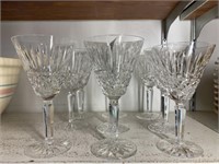 (9) Waterford Crystal Wine Glasses