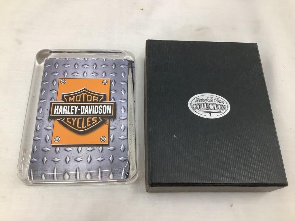 Harley Davidson Glass Paperweight, 3” x 4”