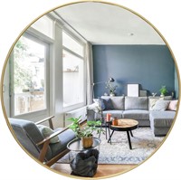 Gold Circle Wall Mirror  Round