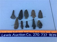 10 Arrowheads - Lifetime collection found on a