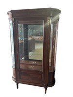 MAHOGANY BOW GLASS CURIO