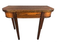 19TH CENT. ROSE WOOD FLIP TOP GAME TABLE