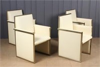 4 Vinyl Box Form Armchairs