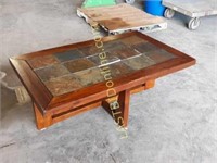 Solid Wood & Tile Top Coffee Table