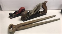 Horse hoof nippers and (2) wood planes