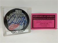 Signed #29 Jason Williams 2002 Red Wings Puck COA