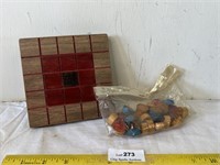 Nine Puzzle Solitaire Hand Made Wooden Game Board