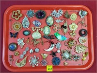 Tray Lot of Assorted Costume Pins