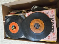 Box of 45 rpm records