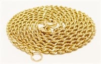 14K Y Gold 18" Rope Necklace 2.6g