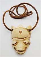 (E) Ikoko Pende African Carved Bone Necklace (28"