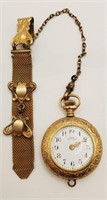 (E) New England Gold Filled Pocket Watch with Fob