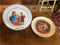 Pair of 1983 & 1984 Avon Christmas Memories Plates