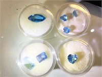 4- ramekins of Topaz gemstones