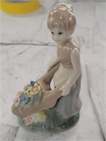 Taiwan Handmade Girl Gardening Figurine