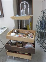 DISPLAY RACK WITH CONTENTS