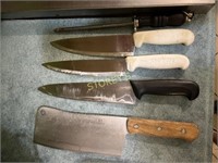 4 Chef Knives & Knife Sharpener