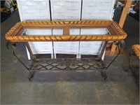 Wrought Iron Sofa Table w Glass Top needs a nut