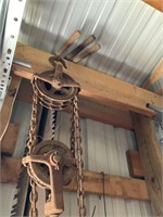 Chain hoist & an old pulley
