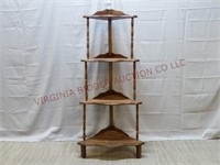 Vintage Tiered Spindle Corner Shelf