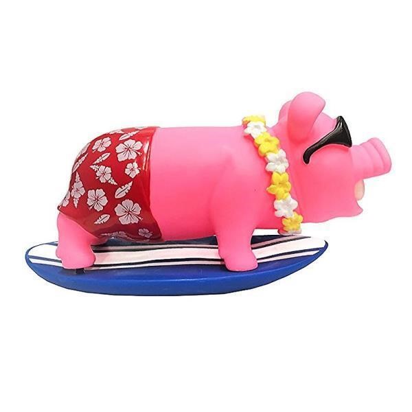 Novelty Hawaiian Surfer Pig Squeaky Toy, Multi