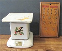 Vintage Kitchen Scale & Thrust Washers Advertising