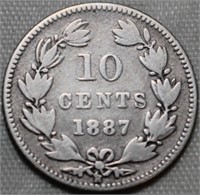 Nicaragua  1887 10 Cents 0.8 Silver