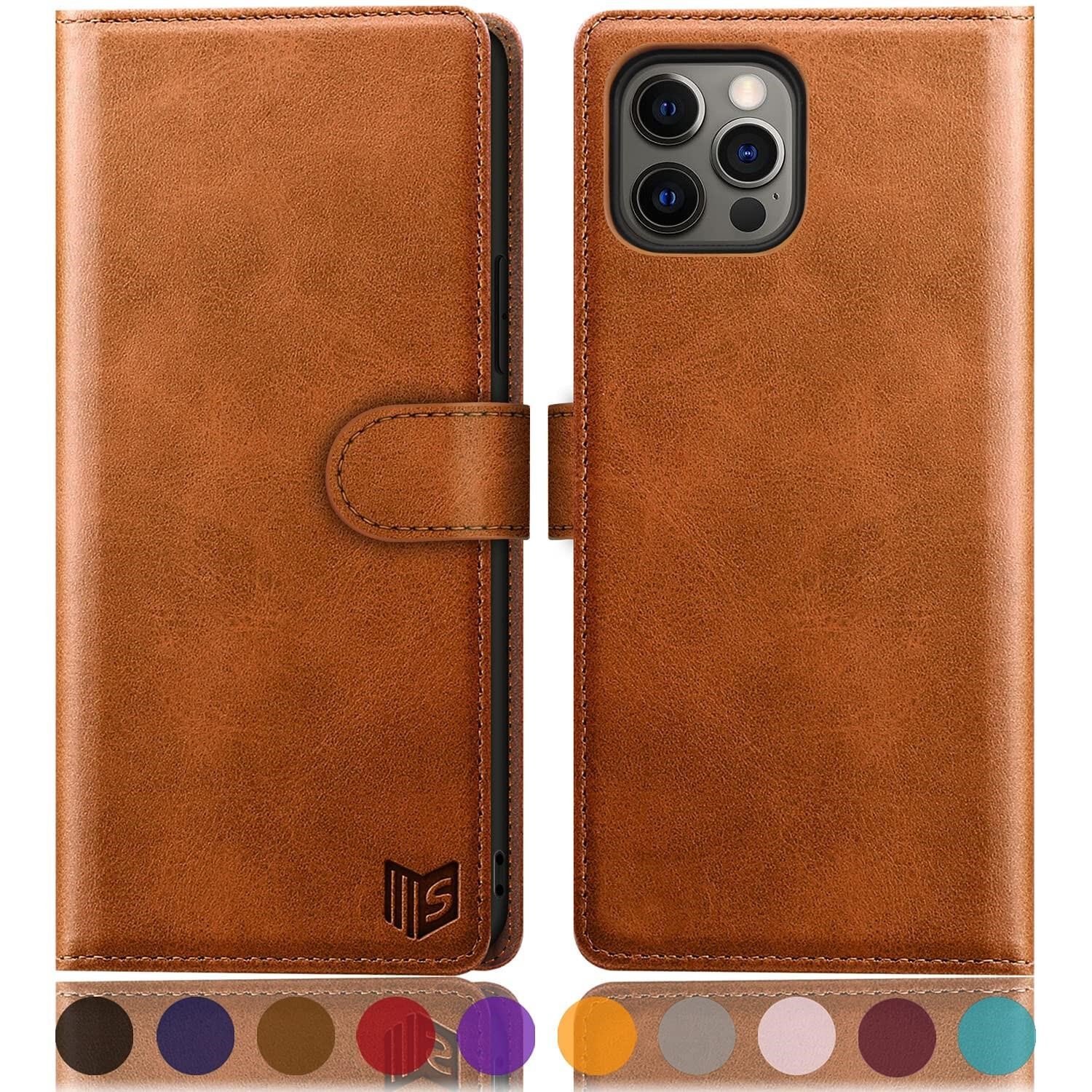 SUANPOT for iPhone 12 Pro Max Leather Wallet case