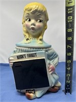 U.S.A. American Bisque Blackboard Girl Ceramic