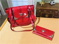 Red Ladies Purse with matching wallet