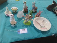 Bunny Figurines, Plate