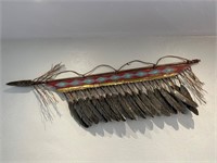 Copper Decorative Native American Spear, Signed