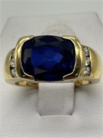 Sterling & Gold Vermeil Fine Sapphire Ring