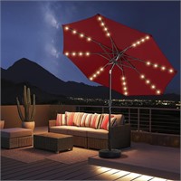 9ft Solar Patio Umbrella - Solar Lights LED