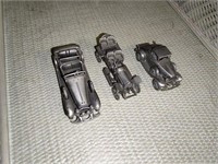 3 Pewter Cars