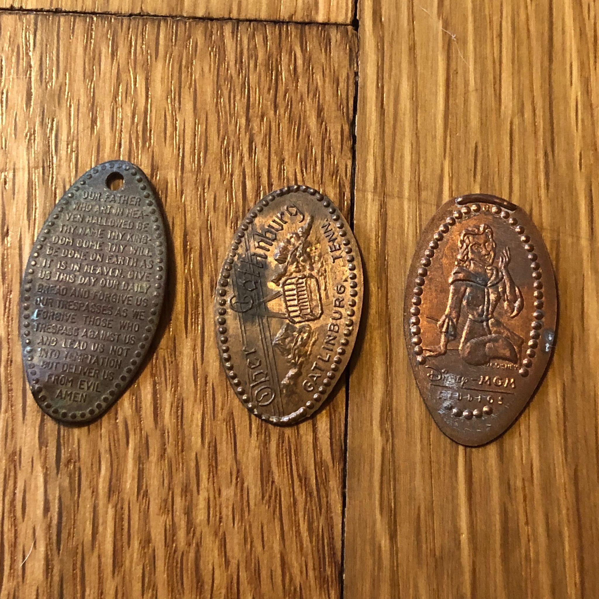 (3) Elongated Penny Coins